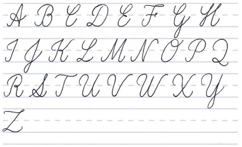 cursive calligraphy - capital alphabet